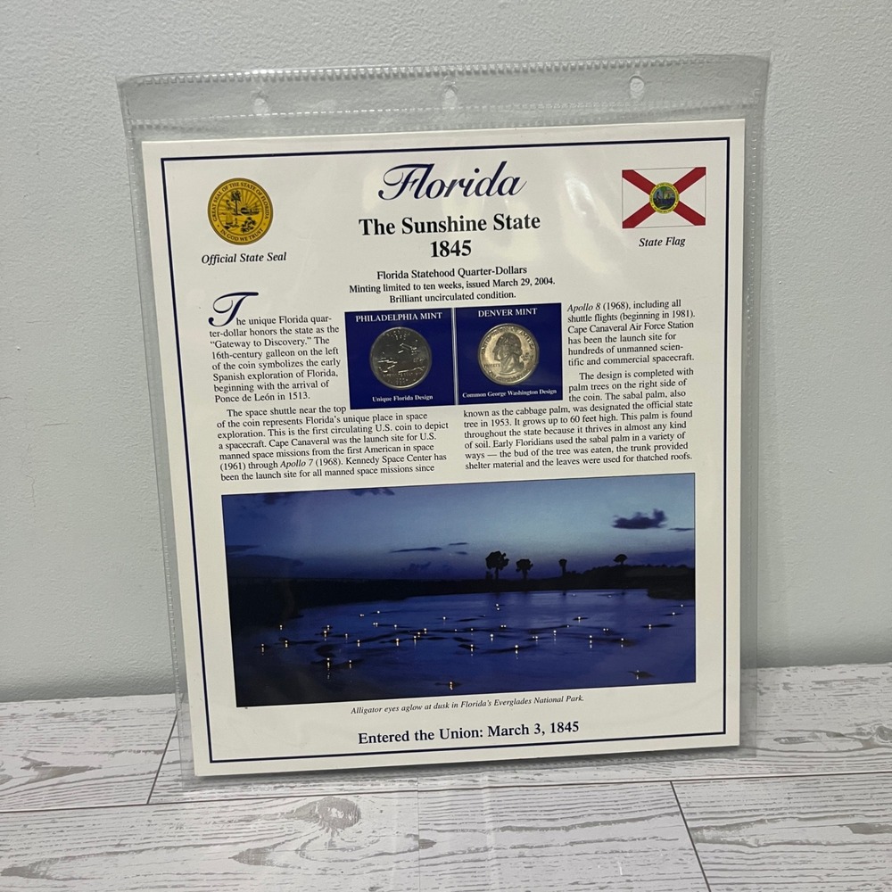 2004 Florida Postal Commemorative Society Statehood Quarter/stamps